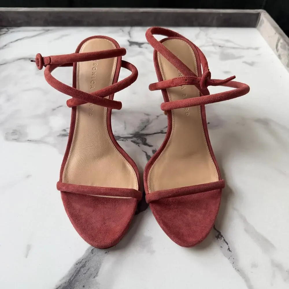 NEW Veronica Beard Marceline Suede Ankle Strap Heels Size 7.5